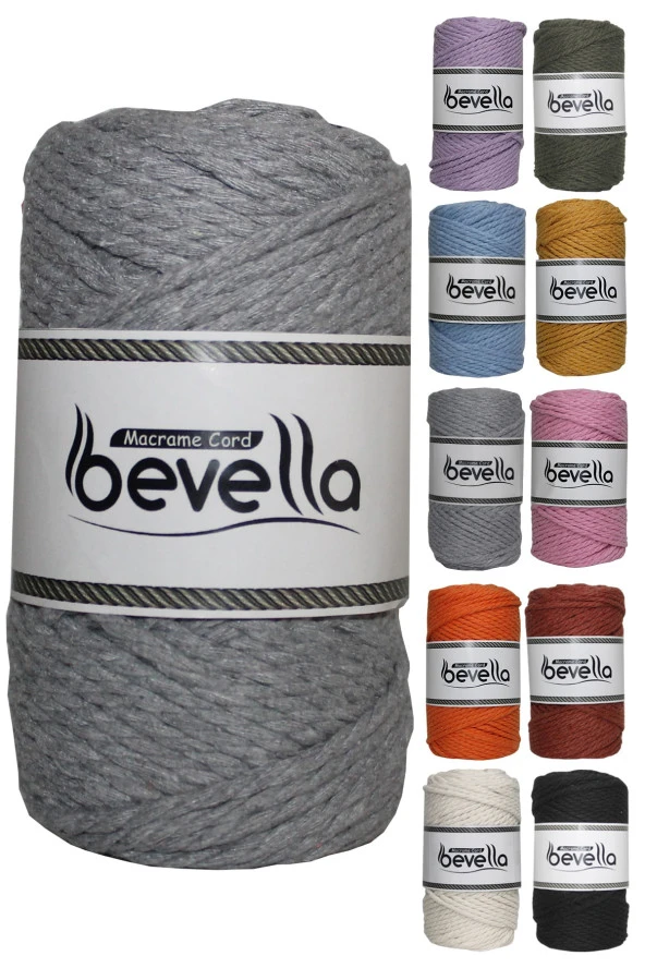 3 Büküm Pamuk Taranan Makrome Makrame Zincir Halat Hobi Ipi Üç Büküm ürün görseli 1