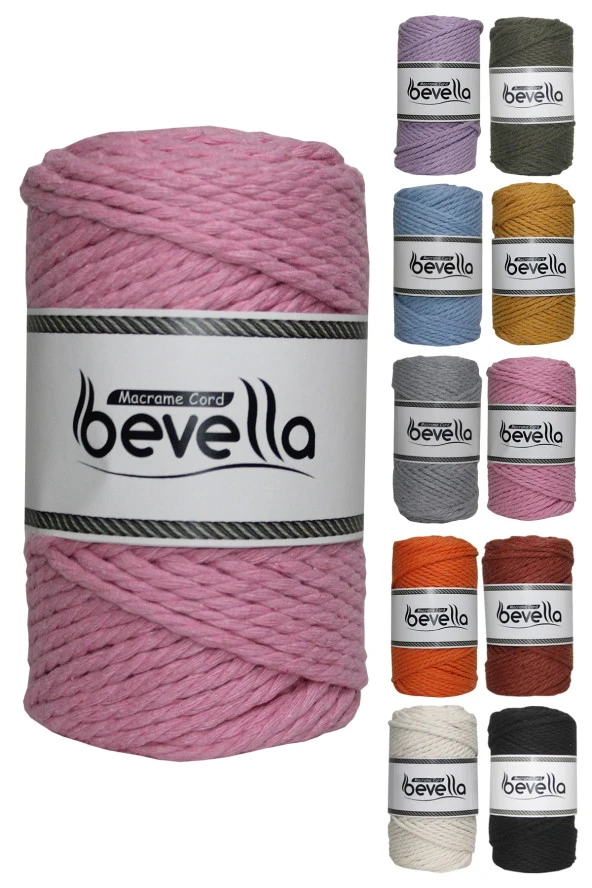 3 Büküm Pamuk Taranan Makrome Ipi Makrame Halat Hobi Ipi Üç Büküm ürün görseli 1