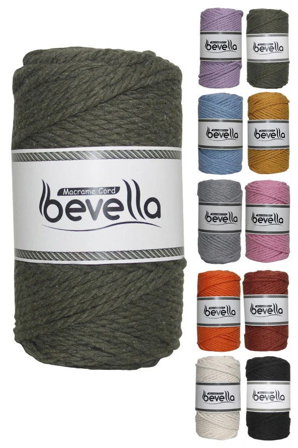 3 Büküm Pamuk Taranan Makrome Ipi Makrame Halat Hobi Ipi Üç Büküm ürün görseli 1