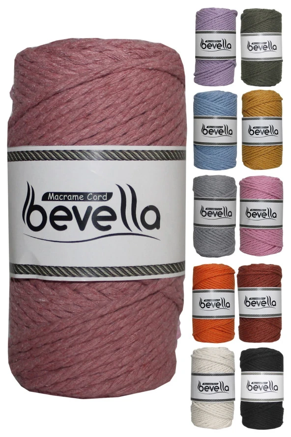 3 Büküm Pamuk Taranan Makrome Makrame Zincir Halat Hobi Ipi Üç Büküm ürün görseli 1