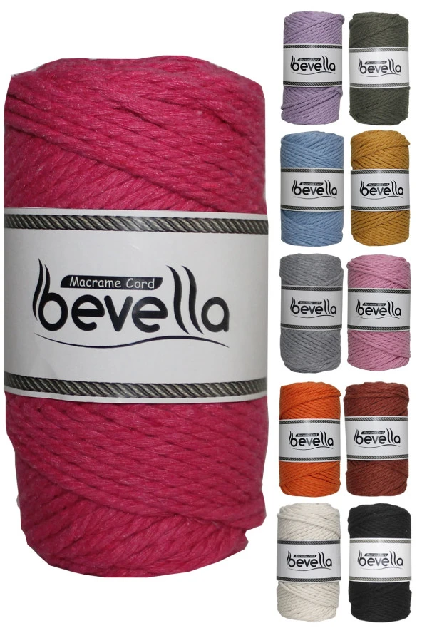 3 Büküm Pamuk Taranan Makrome Makrame Zincir Halat Hobi Ipi Üç Büküm ürün görseli 1