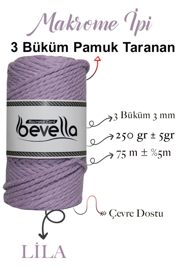 3 Büküm Pamuk Taranan Makrome Ipi Makrame Halat Hobi Ipi Üç Büküm - 2