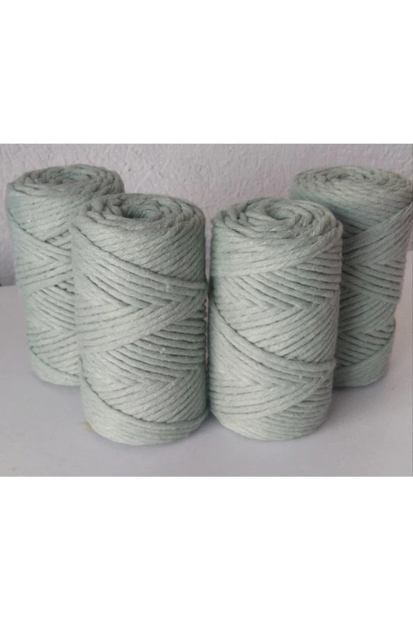 Taranabilir Makrome Ipi 3 Mm Tek Büküm 250x4 Adet Mint Yesil ürün görseli 1