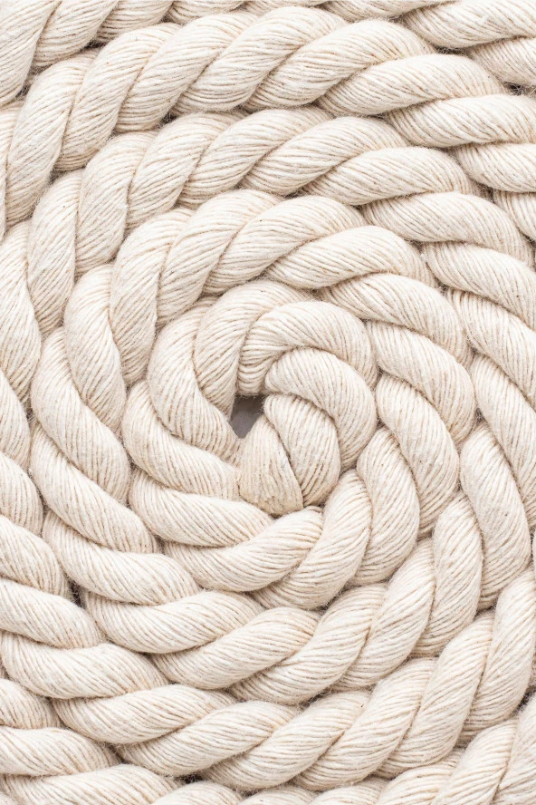 3 Büküm Pamuk Taranan Makrome Makrame Zincir Halat Hobi Ipi Üç Büküm - Resim 2