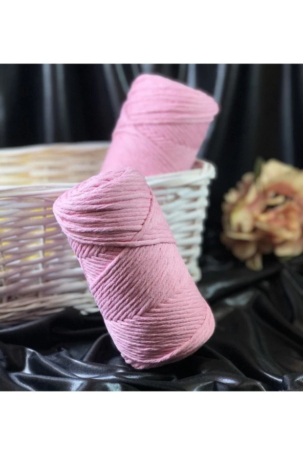 Pamuk Makrome Tarama Ip - 3 Mm - Pembe (1 Adet) ürün görseli 1