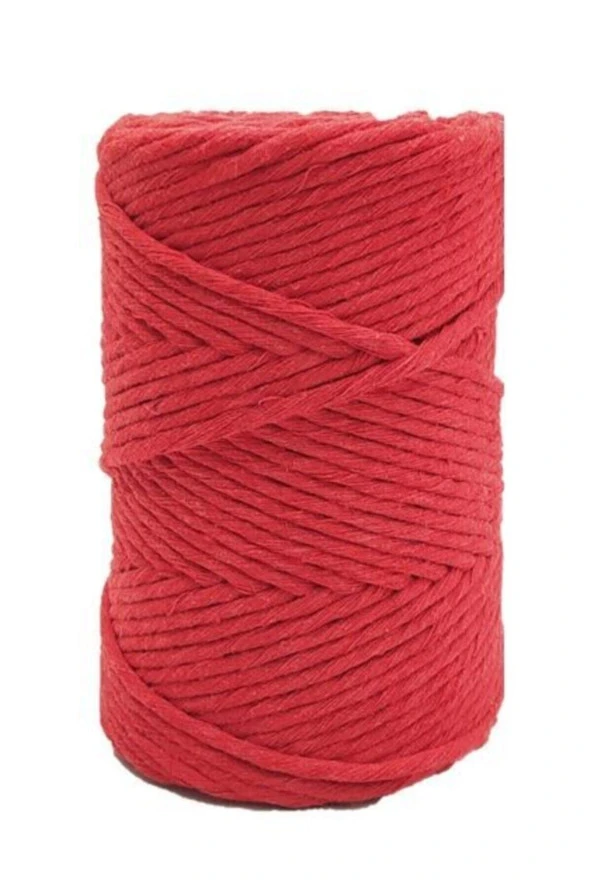 Kırmızı 1 Kg Makrome Tarama Ipi Pamuk 3.0 / 3.5 Mm 4x250 gr - Resim 2