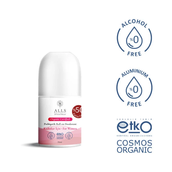 Alls Biocosmetics Organik Prebiyotik Roll on Deodorant 75 ml - Kadınlar İçin - 4