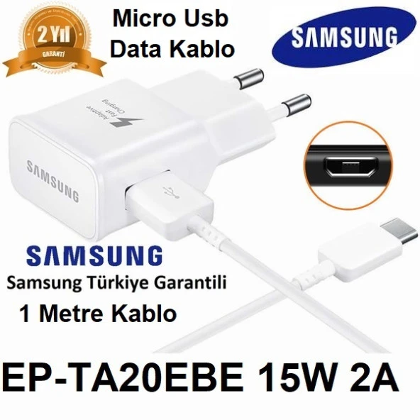 Samsung Galaxy S5253 Wave 525 Orijinal EP-TA20EBE 15W 2A Hızlı Şarj Cihazı ve Micro USB Kablo
