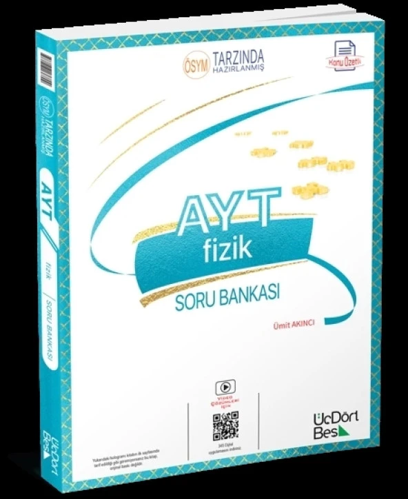 Üçdörtbeş Yayınları 2024 AYT Fizik Soru Bankası