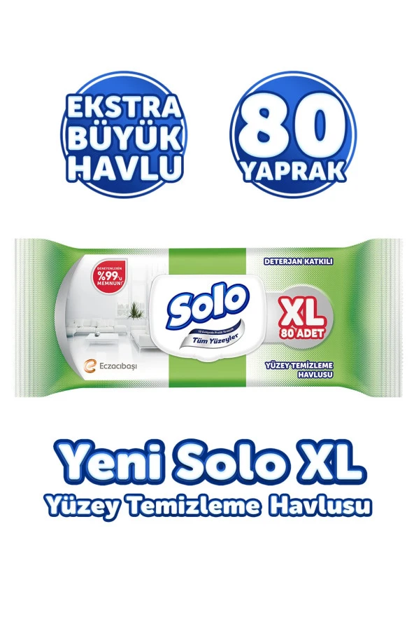 Solo Tüm Yüzeyler Islak Temizleme Havlusu XL 80 Yaprak