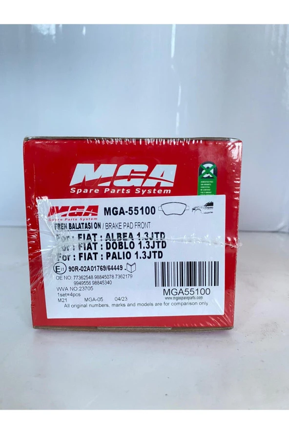 MGA  Ön Balata 1.3Jtd FIAT Albea Palio Linea Balata Doblo Ön Balata Mga 55100 55175317