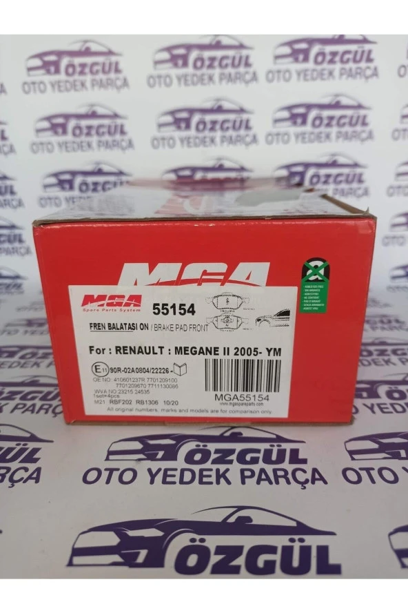 MGA  55154 Renault Megane 2 2005 -> Ym/ Laguna 2 Iı 2005 – Ön Fren Balatası - Resim 2
