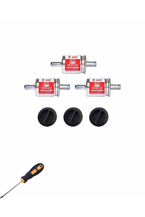 SMF  Atiker-akl-tartarini-cangas-vikars-Uyumlu Gaz Filtresi 12-12mm 3 ADET+KAPAK(TORNAVİDA HEDİYE)