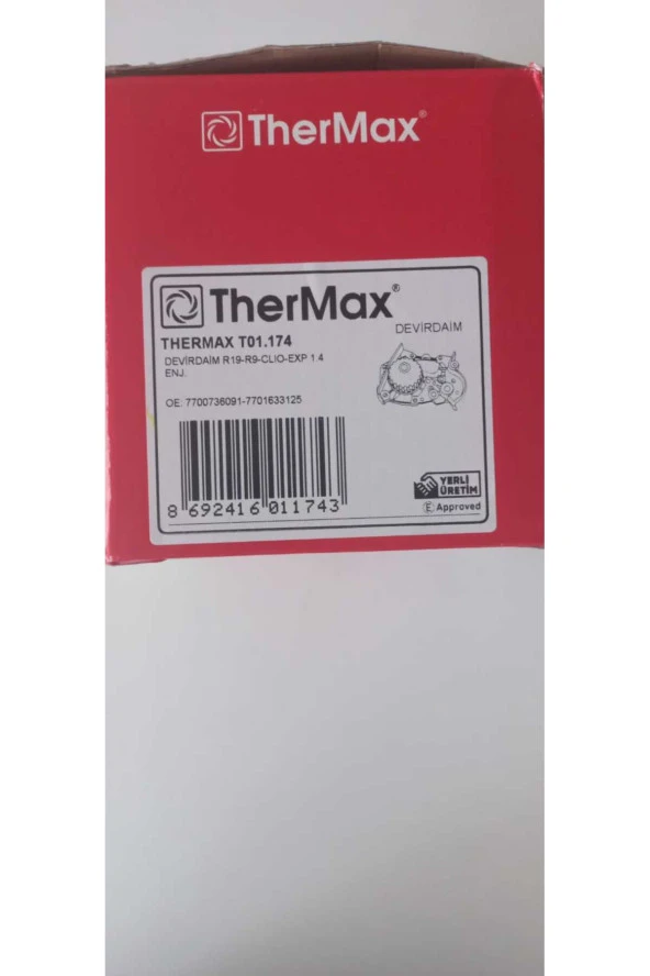 THERMAX  T01.174 THERMAX DEVİRDAİM SU POMPASI Renault 19/R19/EROPA/R9/BRODWAY/RENAULT CLİO /EXPRESS 1.4 Enj