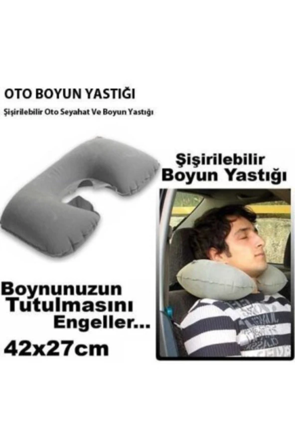 alpanya  Profesyonel Şişme Oto Araç Yastığı Rahat Boyun Yastığı Şişme Seyahat Yastığı Boyunluk Asorti