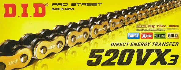 Did 520-118Vx3 2010-2018 KTM 690 Duke R Uyumlu Zincir Vx3 Xring Gold (Sarı) Renk - 7