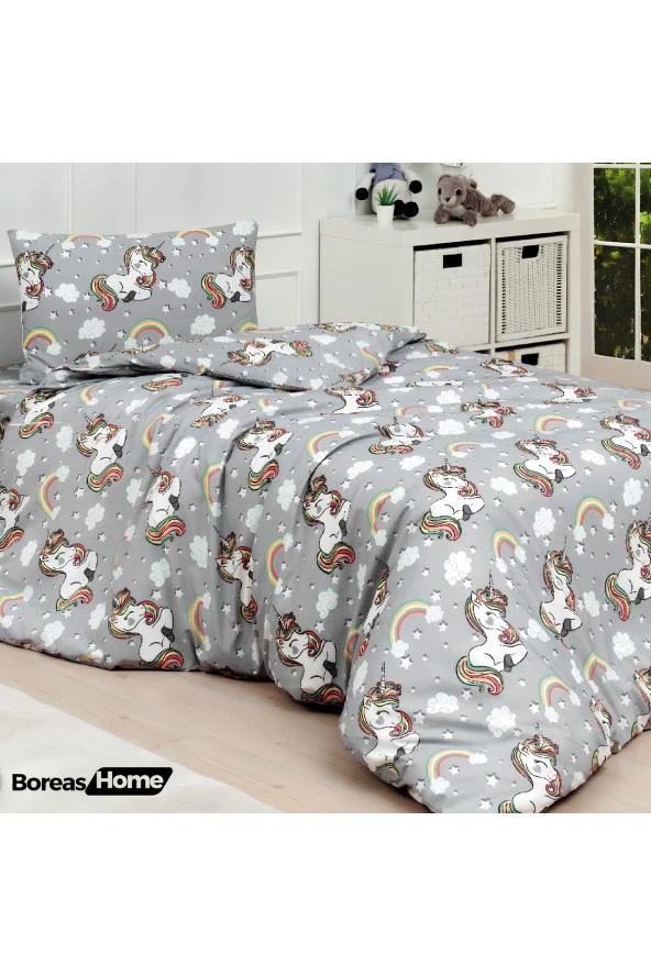 Boreas Home Unicorn Pamuklu Ranforce Tek Kişilik Nevresim Takımı