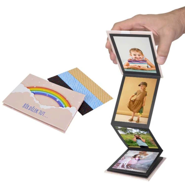 Mini Bir Dilek Tut Yazılı Akordiyon Fotoğraf Albümü - 2