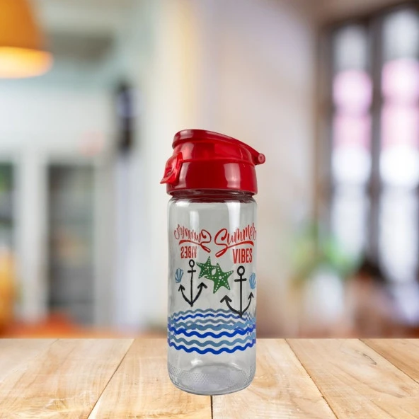 Cam Matara Cam İçecek Matarası Şişesi Sporcu İçecek Matarası 500ML - 7