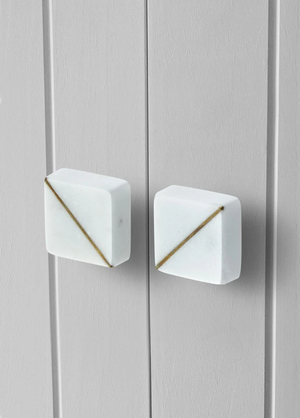 The Mia Mermer Çekmece ve Dolap Kulbu 2li Set - Resim 2