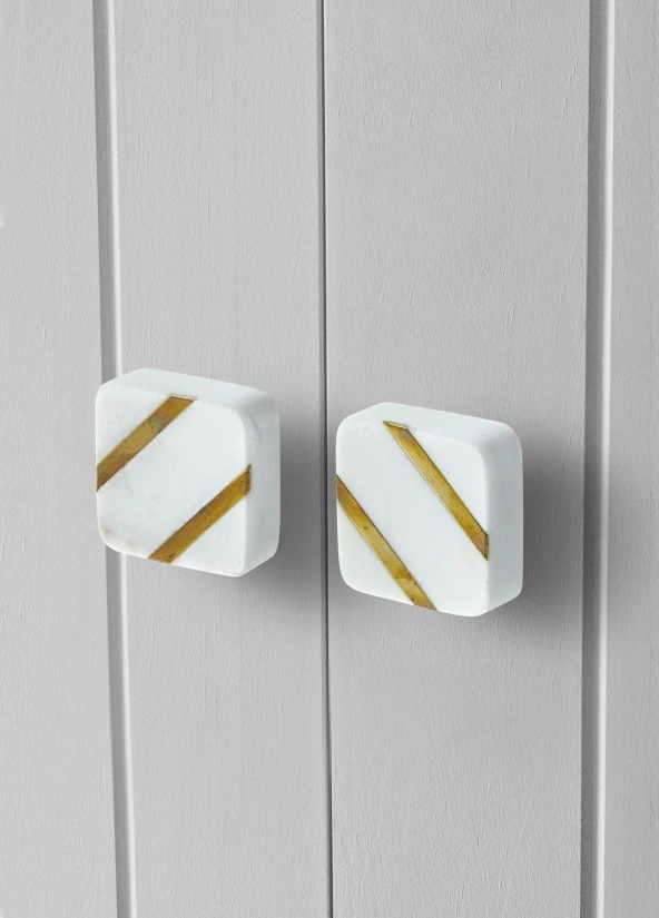 The Mia Mermer Çekmece ve Dolap Kulbu 2li Set - Resim 2