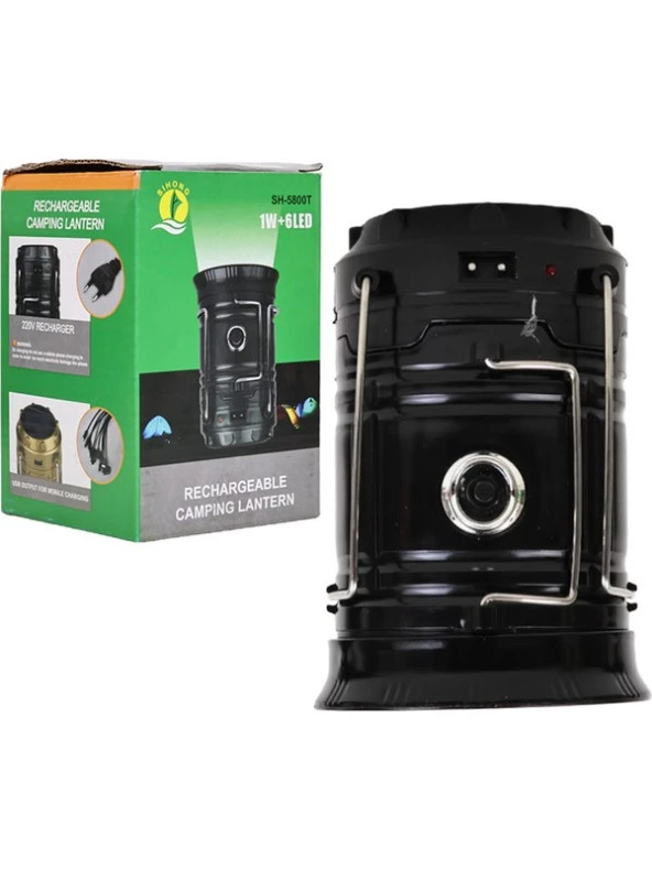 Powermaster SH-5800T 1W+6LED Solar+Şarjlı Kamp Lambası - 3