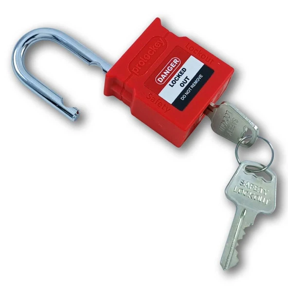 Universal Etiketli Kilit Emniyet Asma Kilit 25mm Kırmızı - 2