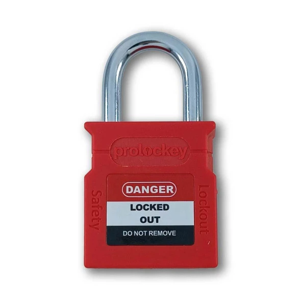 Universal Etiketli Kilit Emniyet Asma Kilit 25mm Kırmızı - 3