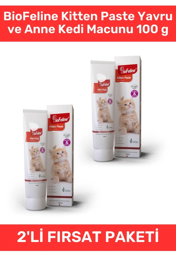 BioFeline Kitten Paste Yavru ve Anne Kedi Macunu 100 g 2li Set