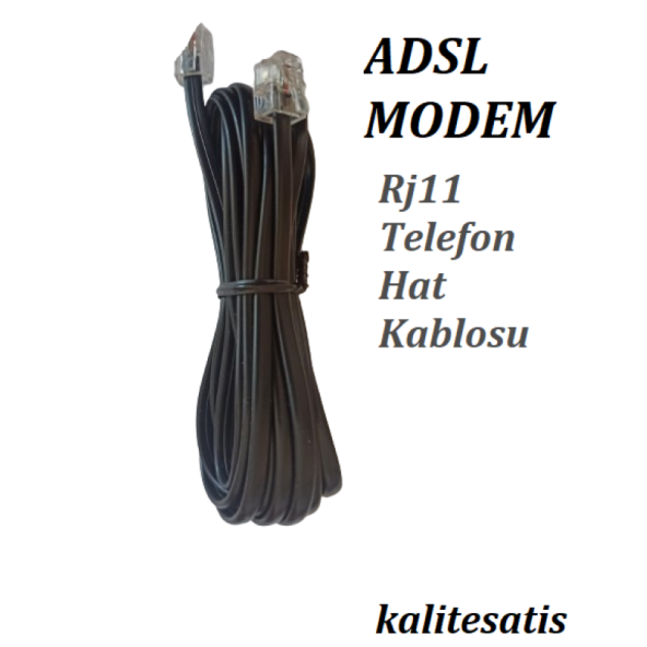 3 Metre ADSL Modem Telefon Hat Kablosu RJ11 (1 ADET ) - 2