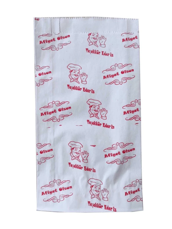 Afiyet Olsun Baskılı Körüklü Esmer Kağıt Kese Kağıdı - 12,5x28 Cm. - Ort. 185 Ad. - 1 Kg. - Paket - Resim 6