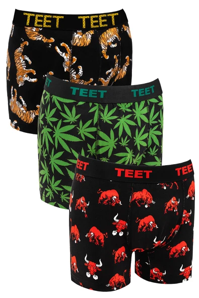 TEET Erkek Boxer Pamuklu Desenli Premium 9'lu Set - Resim 6