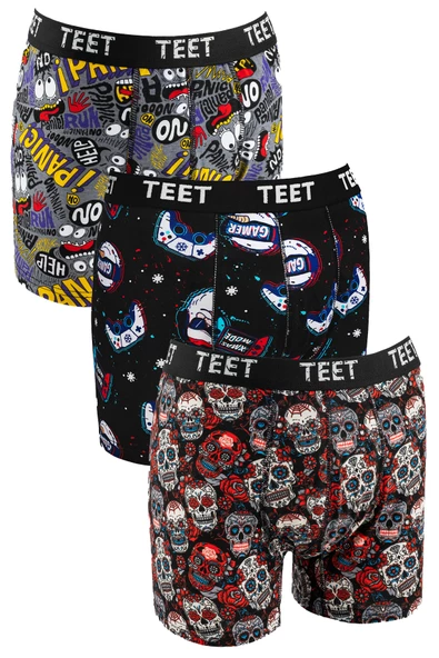 TEET Erkek Boxer Pamuklu Desenli Premium 9'lu Set - 2