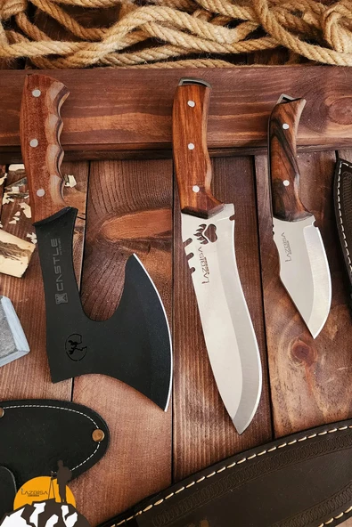 3 Lü Outdoor Balta Bıçak Seti Kamp Baltası Bıçak Bıçağı Nacak Budama Baltası Lzbltdx