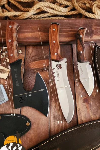 3 Lü Outdoor Balta Bıçak Seti Kamp Baltası Bıçak Bıçağı Nacak Budama Baltası Lzbltdx - 6