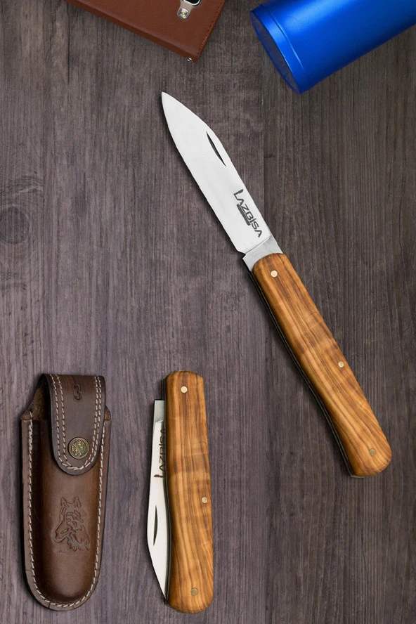 Mutfak Bıçak Çakı Kamp Bıçağı Outdoor Bıçak Kılıf Hediyeli El Yapımı ( 20,5 Cm )