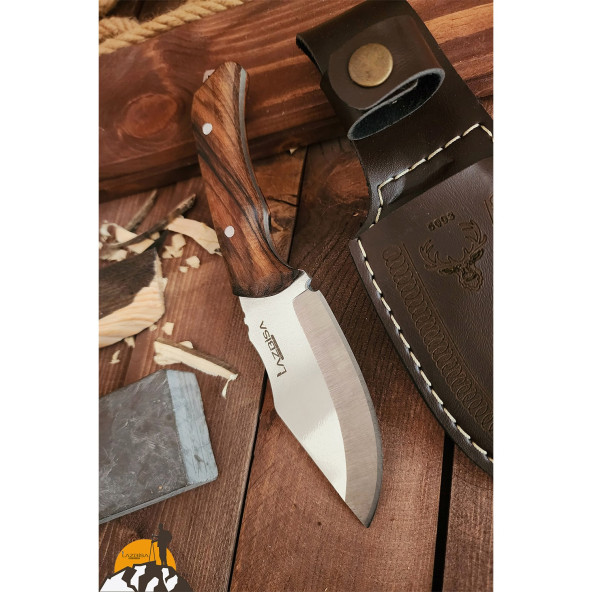 Outdoor Piknik Bıçak Çakı Kamp Bıçağı Çakısı Mutfak Bıçağı Kılıflı El Yapımı ( Ceviz Ağacı Sap ) - 3