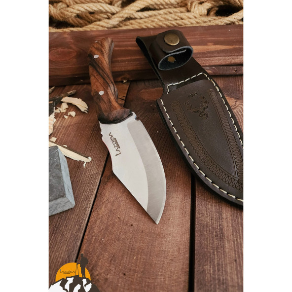 Outdoor Piknik Bıçak Çakı Kamp Bıçağı Çakısı Mutfak Bıçağı Kılıflı El Yapımı ( Ceviz Ağacı Sap ) - 4