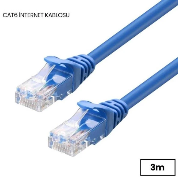 4611 Cat6 İnternet Ethernet Rj45 Lan Kablosu 3 Metre