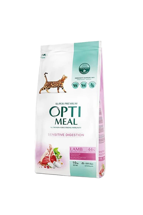 Optimeal Super Premium Sensitive Digestion Kuzu Etli Yetişkin Kedi Maması 10 Kg
