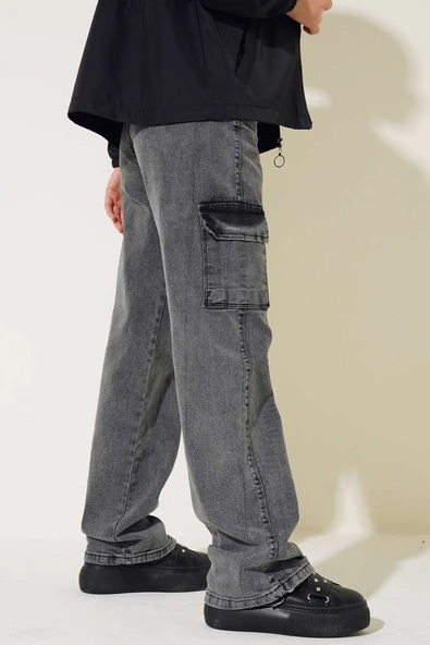 Cepli Kargo Pantolon Koyu Kar - Resim 3