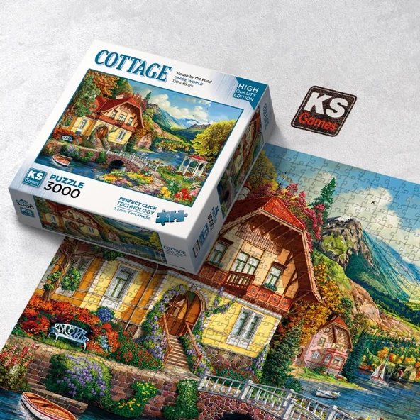 KS Games 3000 Parça Gölet Kenarındaki Ev Puzzle - Resim 3