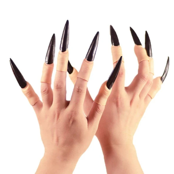 Halloween Cadı Tırnağı Lüks 10 lu Siyah