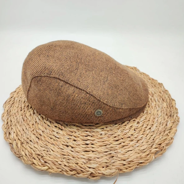 Kadife Model Erkek Kasket Taba Renk - 6