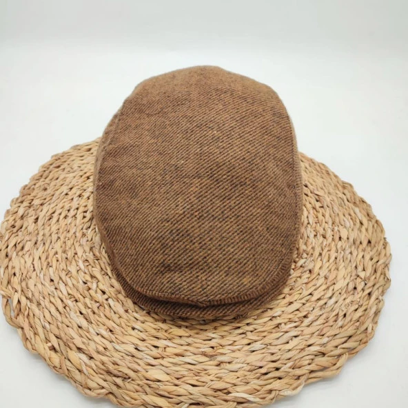 Kadife Model Erkek Kasket Taba Renk - 3