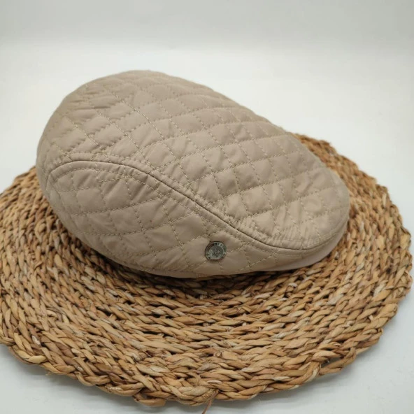 Kare Dikişli Erkek Kasket Krem Renk - 2