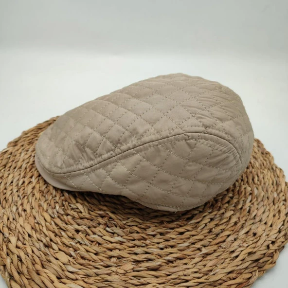 Kare Dikişli Erkek Kasket Krem Renk - 3