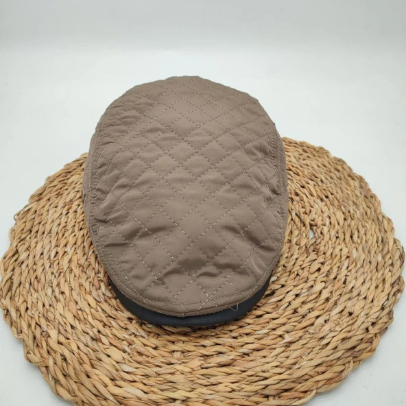 Kare Dikişli Erkek Kasket Kahve Renk