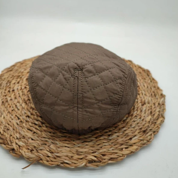 Kare Dikişli Erkek Kasket Kahve Renk - 4