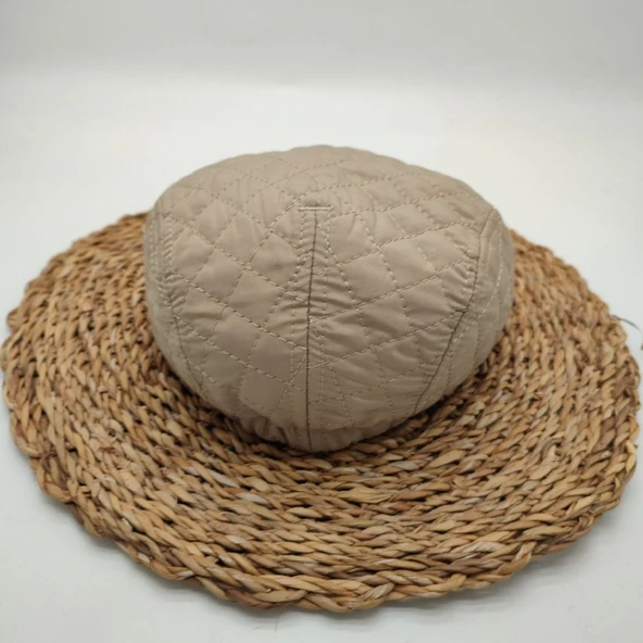 Kare Dikişli Erkek Kasket Krem Renk - 12